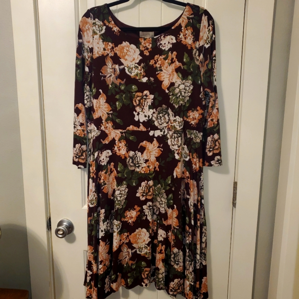 Ann Taylor LOFT outlet Casual a-line, floral dress, Size XL